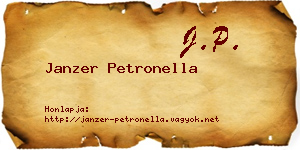 Janzer Petronella névjegykártya